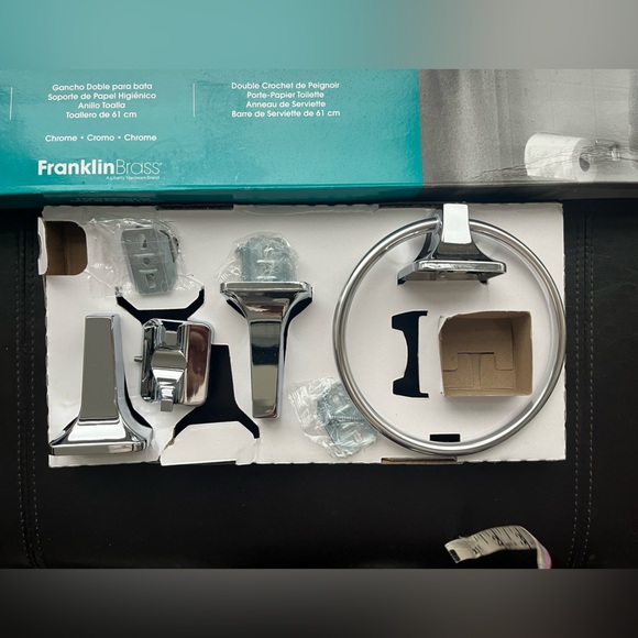 Franklin Brass Futura - Toilet Paper Holder, Shower Hook Towel Ring set Chrome - Picture 6 of 6